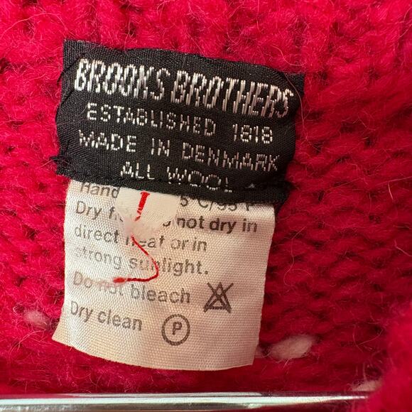 Brooks Brothers Danish Vintage Fair Isle Yoke Nordic Lambswool Sweater - Picture 3 of 7